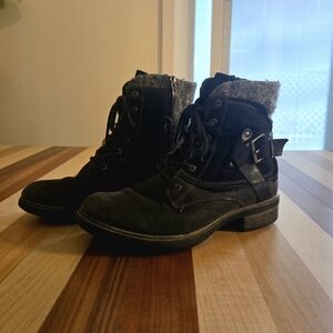 Tamaris Helios Women's Black Combat Boots. Soft Leather Size 36